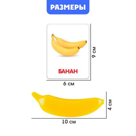 Развивающий набор IQ-ZABIAKA «Фрукты» с карточками по методике Г.Домана в пакете