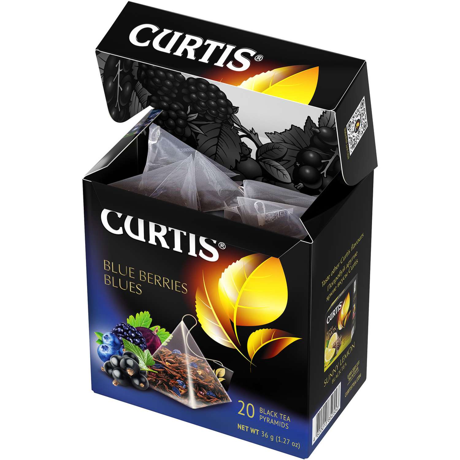 Чай черный Curtis Blue Berries Blues 20 пирамидок с ярким ягодным вкусом - фото 4