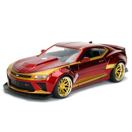 Машина Jada 1:24 Голливудские тачки Chevy Camaro SS 2016+фигурка Железного человека 99724