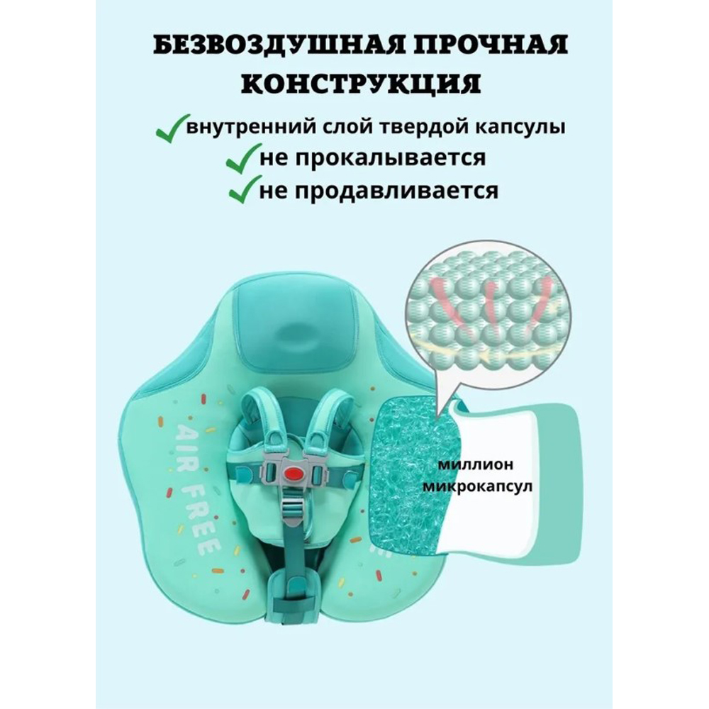 Круг для плавания детский Newone с трусами 3-24 месяца. Ненадувной круг для плавания для малышей - фото 5