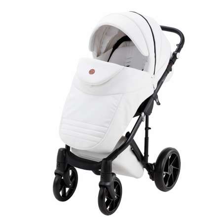 Коляска 3в1 BeBe-mobile Marconi 100% кожа BE1 Белая кожа+Белая перфорированная кожа