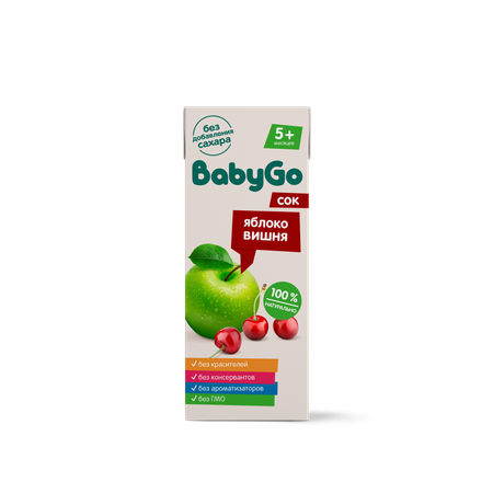Сок Baby Go яблоко-вишня 0.2л с 5месяцев