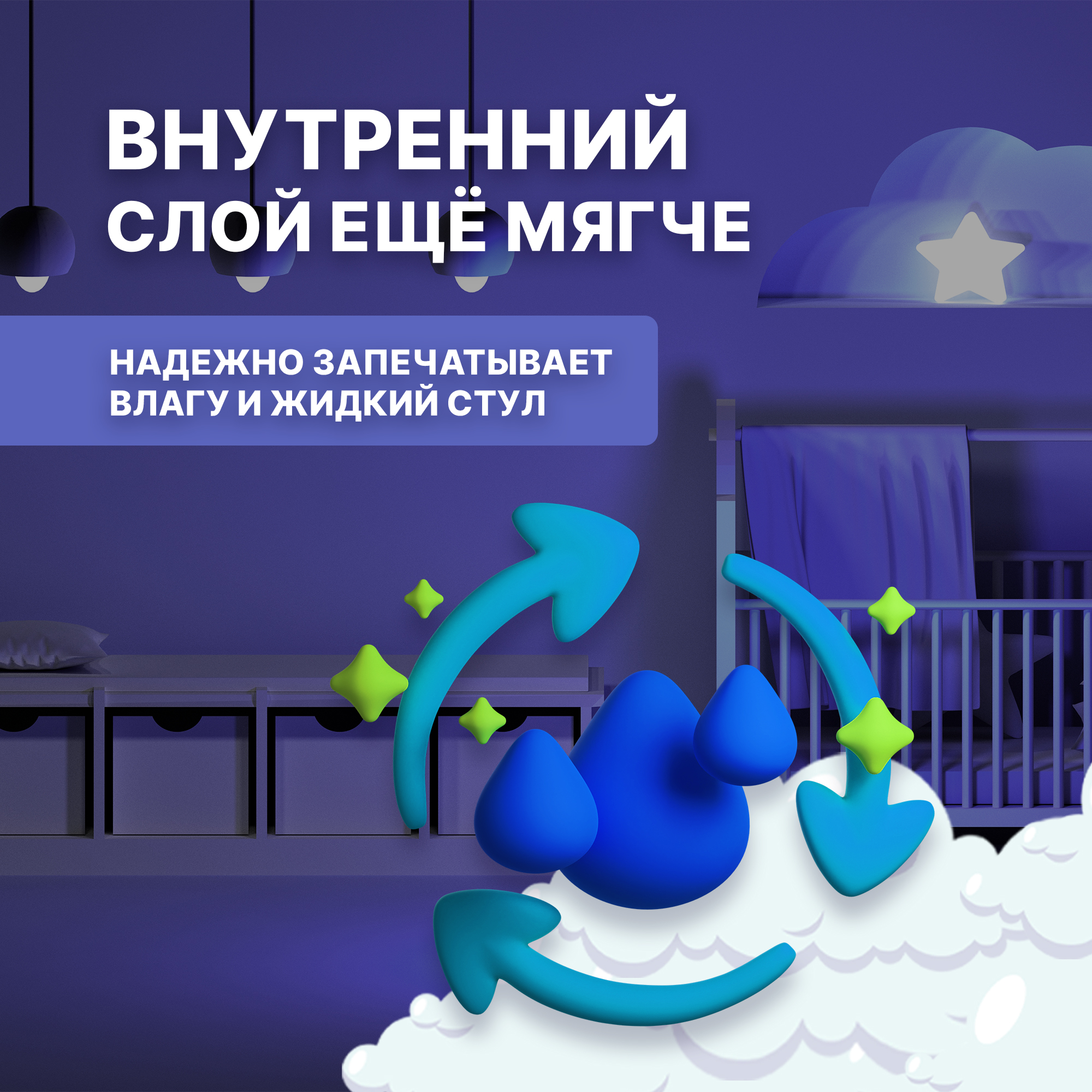 Подгузники-трусики MyKiddo Night M 6-10 кг 3 упаковки по 19 штук - фото 6