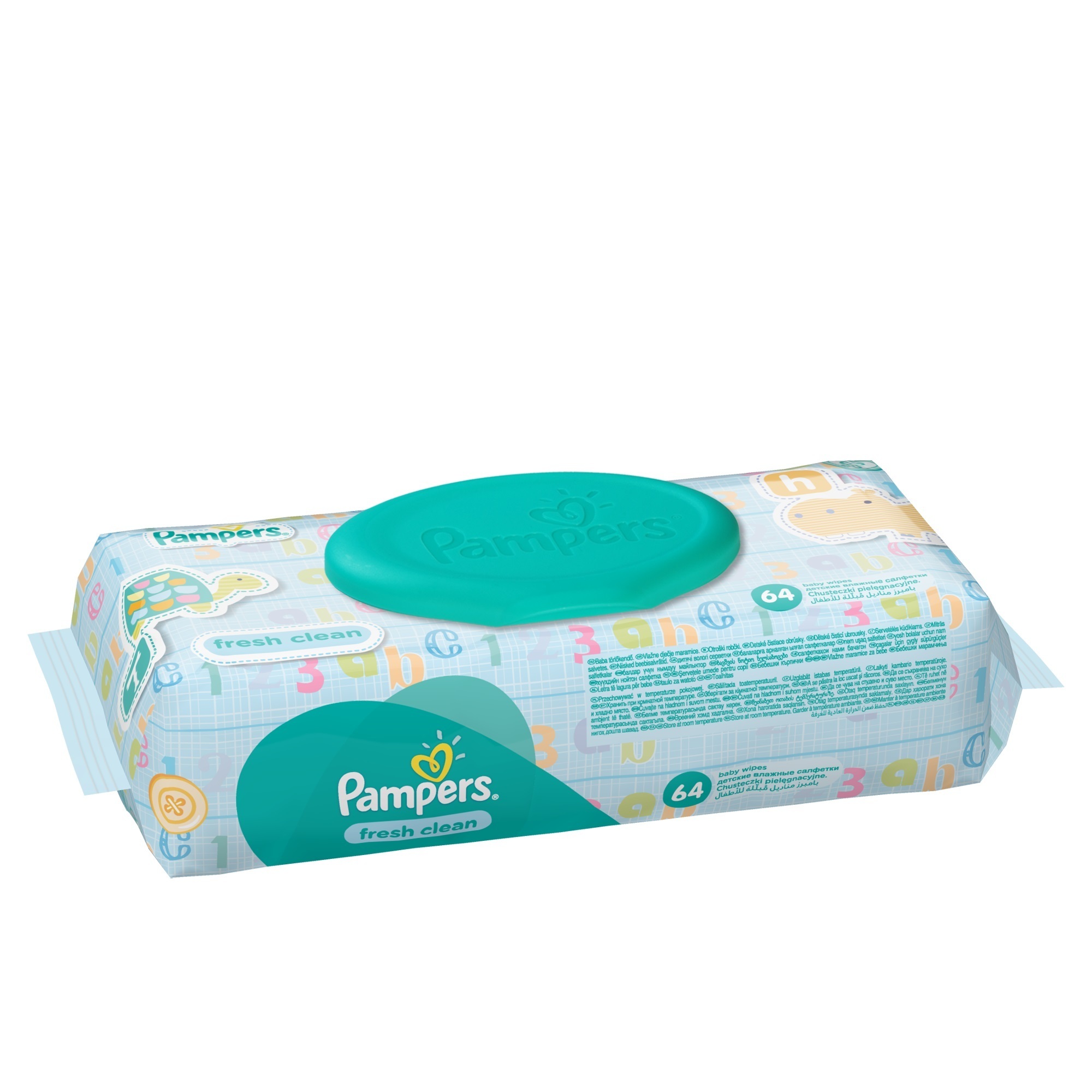 Салфетки Pampers Baby Fresh Clean, влажные сменный блок 64 шт в ассортименте - фото 4