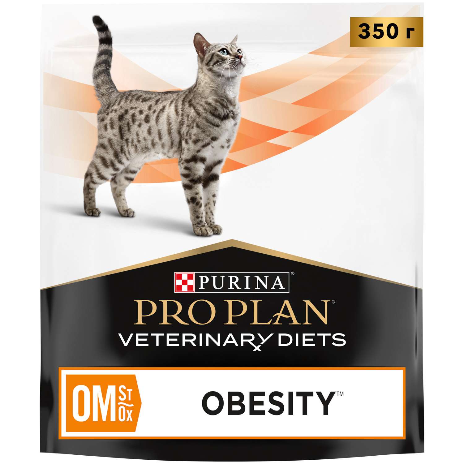 Корм для кошек Purina Pro Plan Veterinary diets OM St/Ox Obesity Mangement для снижения избыточной массы тела сухой 350г - фото 1