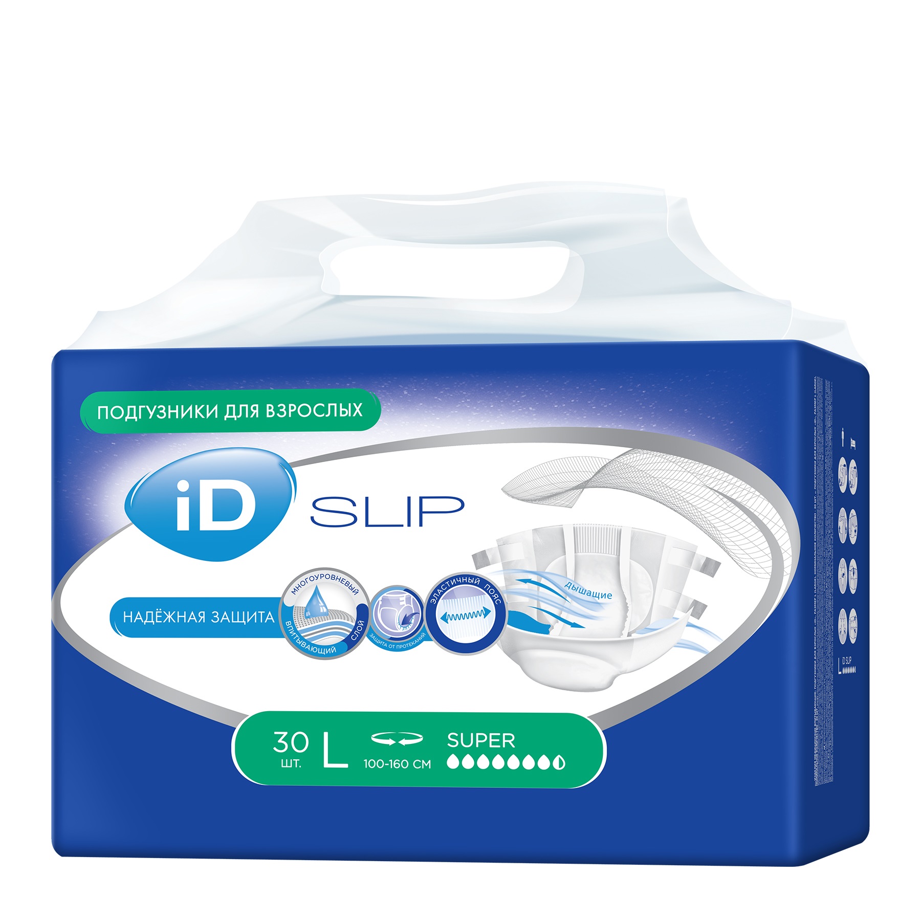 Подгузники для взрослых iD Protect Slip L 30 шт - фото 1