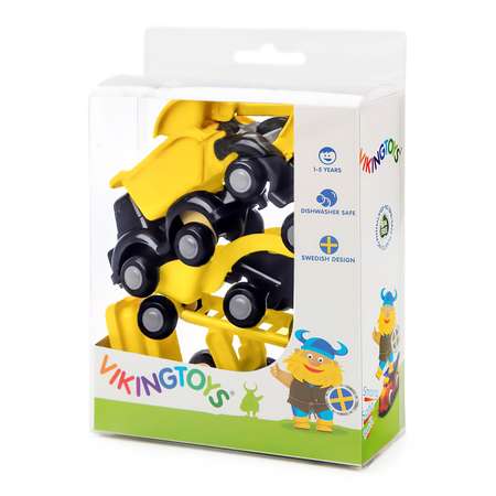 Игровой набор VIKING TOYS Строительная и дорожная техника для малышей 4 шт+прицеп