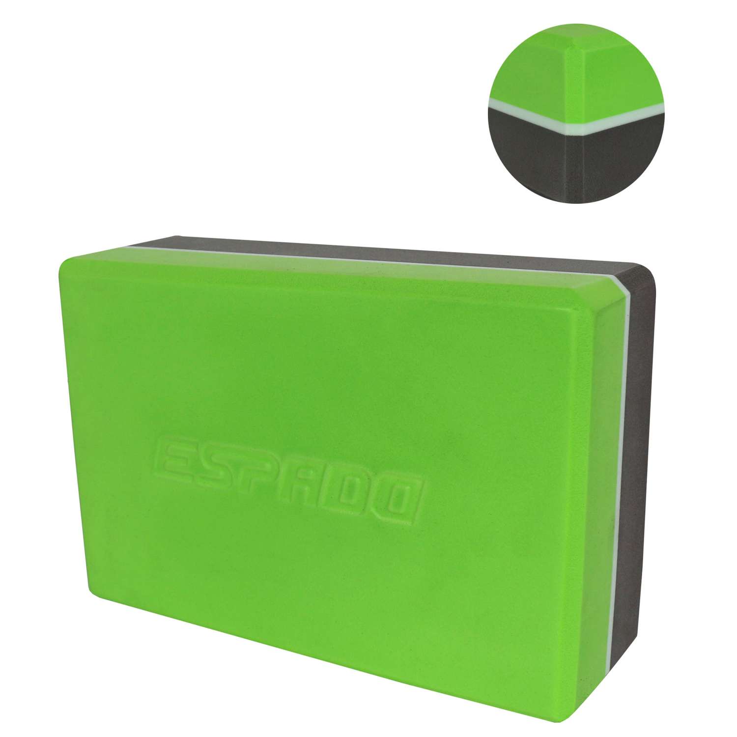 Блок для йоги Espado серо-зеленый ES2722 - фото 2