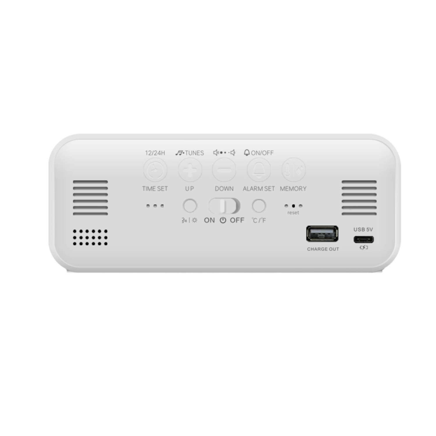 Часы электронные ARTSTYLE с встроенным аккумулятором с будильником термометром и гигрометром белого цвета - фото 2
