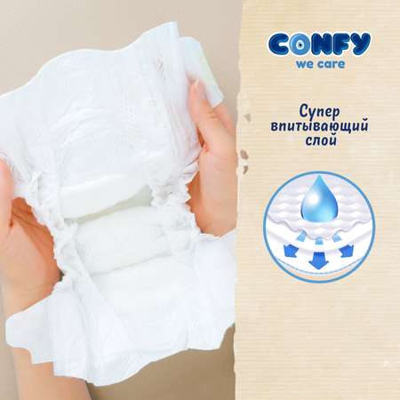 Подгузники детские CONFY Premium NewBorn размер 1 2-5 кг Jumbo упаковка 80 шт CONFY