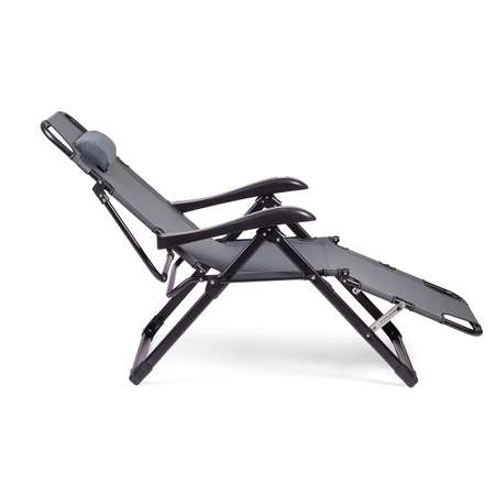 Кресло-шезлонг BABY STYLE раскладной туристический сетка мягкий подголовник до 100 кг темно-серый принт полоса