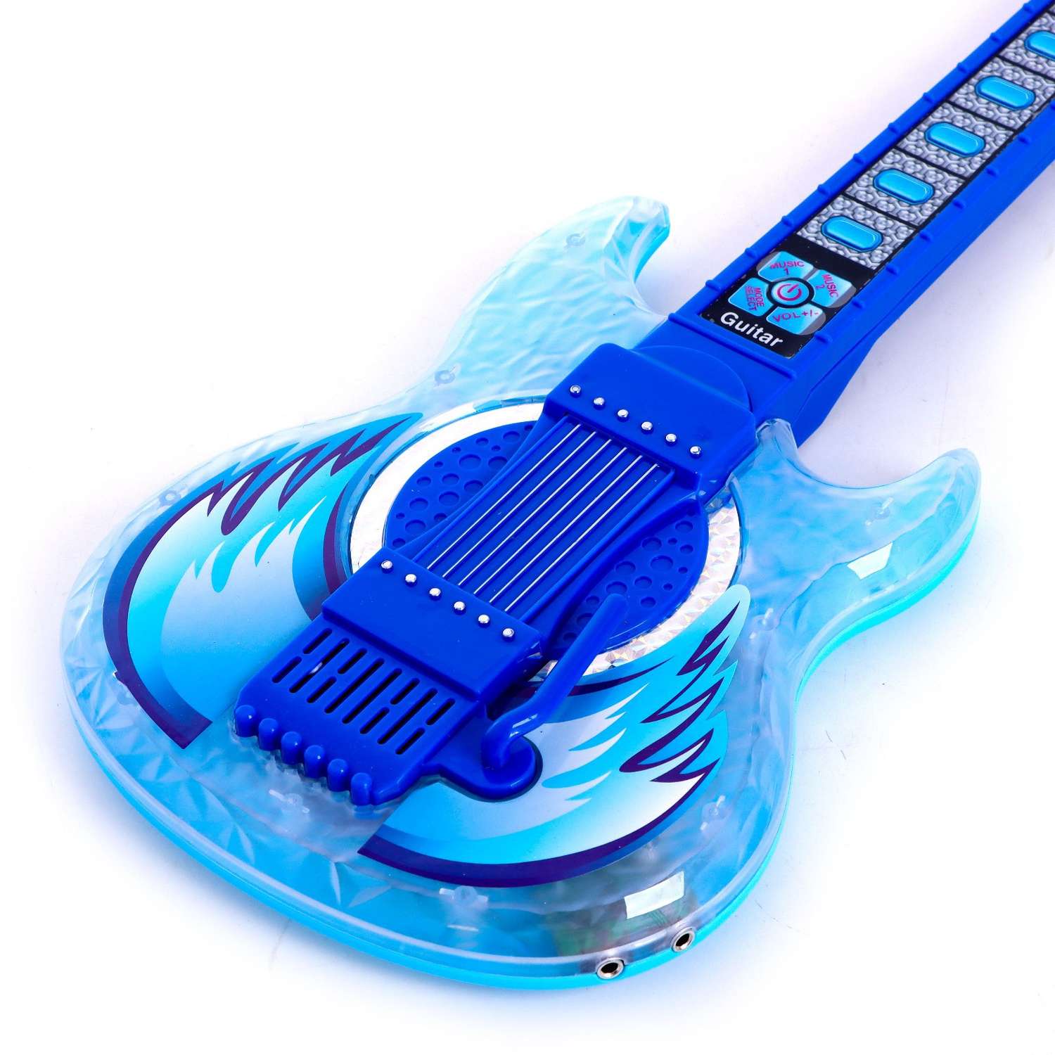 Игрушка Sima-Land музыкальная гитара «Играй и пой» с микрофоном звуковые эффекты цвет синий - фото 3