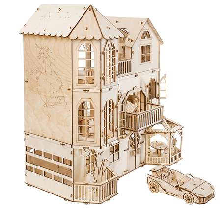 Сборная модель Чудо-Дерево Дом с беседкой мебелью и машинкой