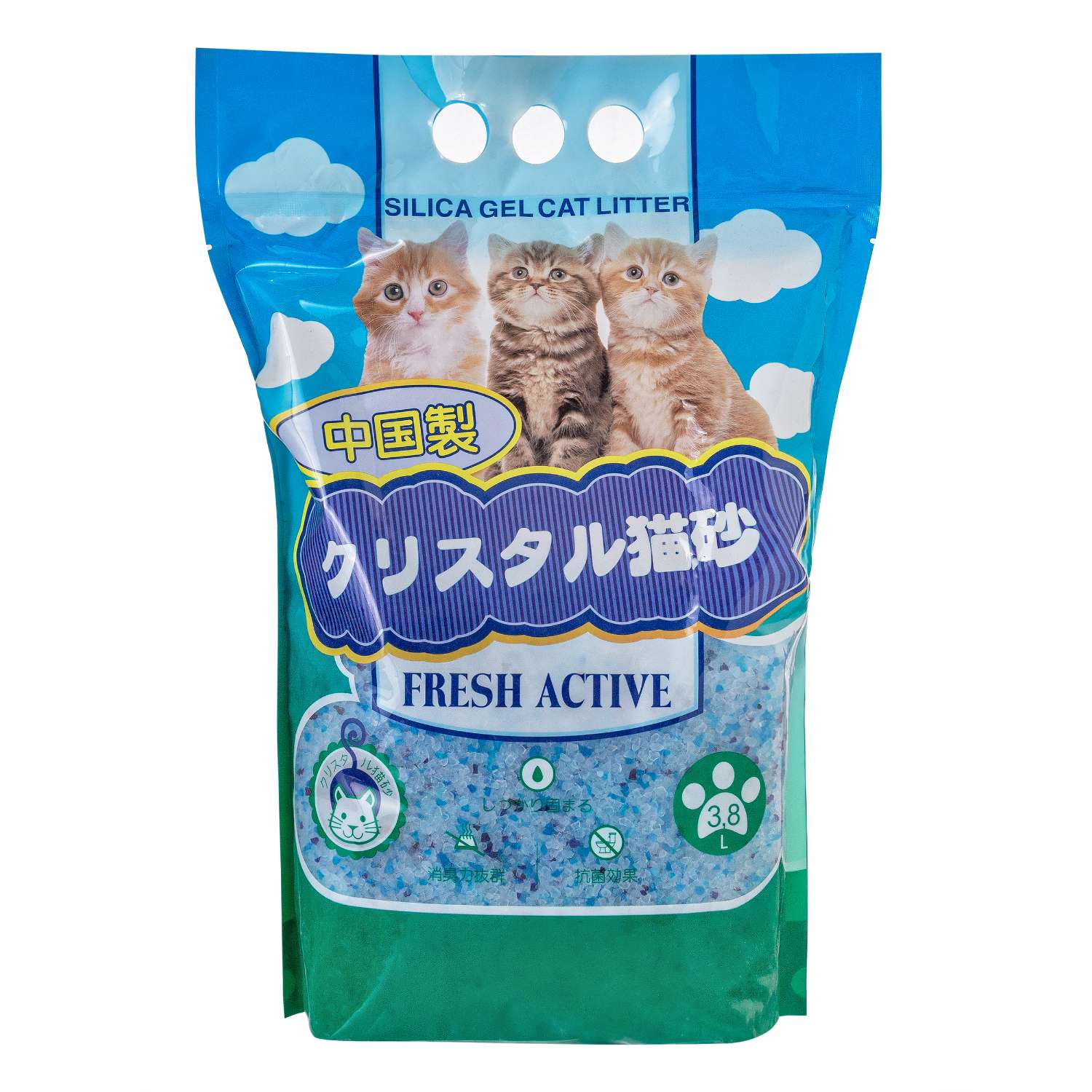 Наполнитель для кошек Hakase Arekkusu Fresh Active силикагелевый впитывающий 3.8л - фото 1