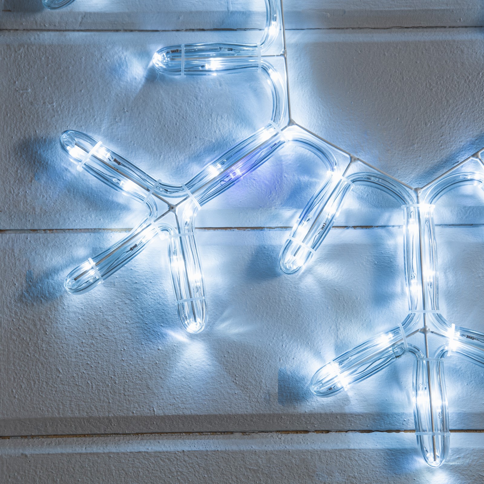 Светодиодная фигура Luazon «Снежинка» 55 см дюралайт 120 LED 220 В мерцание свечение белый/синий - фото 3