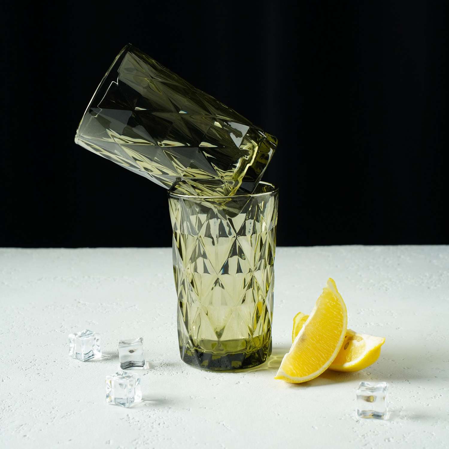 Набор стаканов MAGISTRO стеклянных «Круиз» 350 мл 8×12.5 см 6 шт цвет зелёный - фото 5