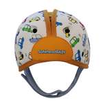 Шапка-шлем SafeheadBABY для защиты головы Машинки бело-оранжевый