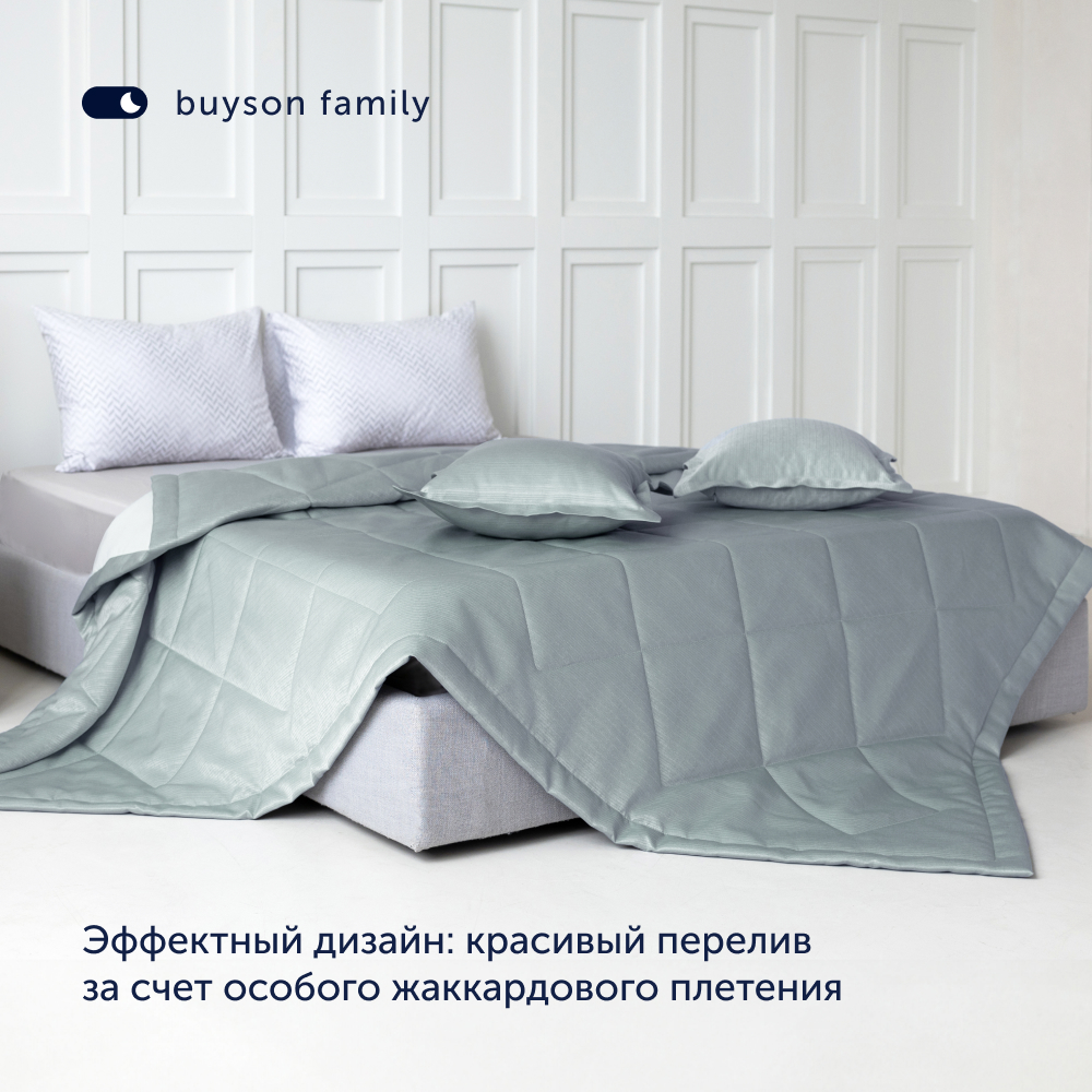 Комплект покрывало + наволочка buyson BuyFlora Steel, 240х260/45х45 см - фото 2