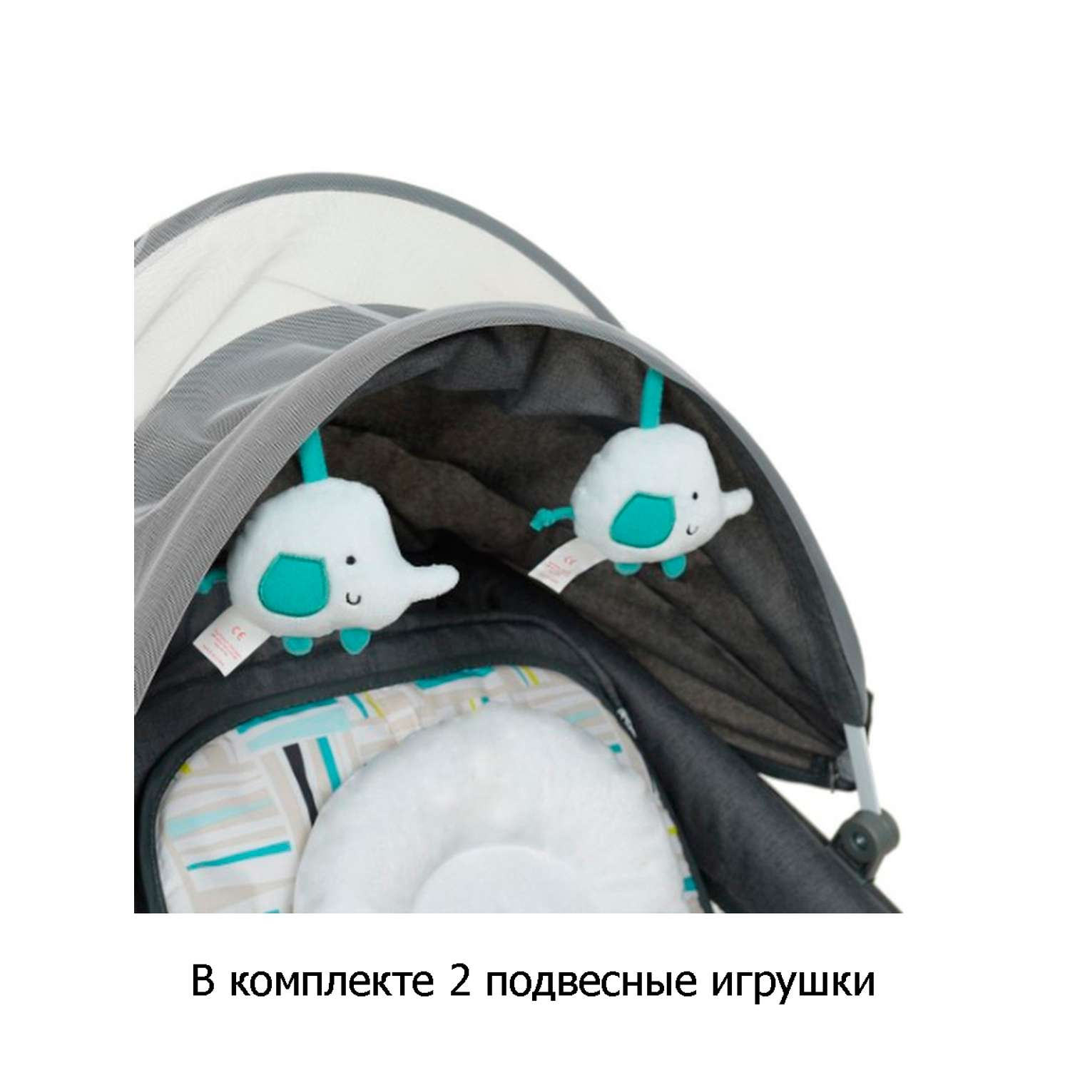 Шезлонг Mastela Электронные для новорожденных темно-серый - фото 3
