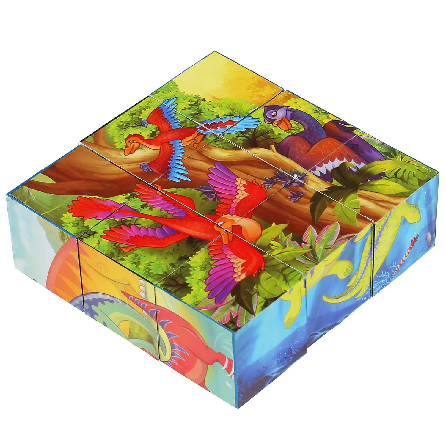 Набор кубиков Играем Вместе Динозавры в пленке 9шт 304675 - фото 1