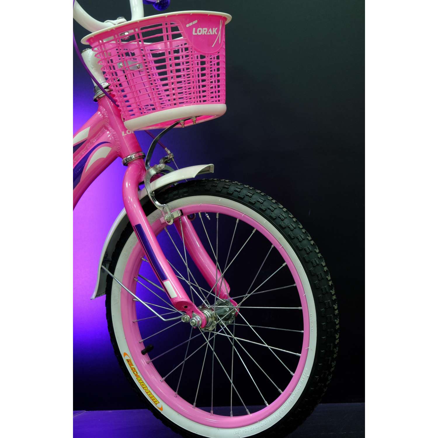 Велосипед детский Lorak junior 18 girl розовый/фиолетовый - фото 4
