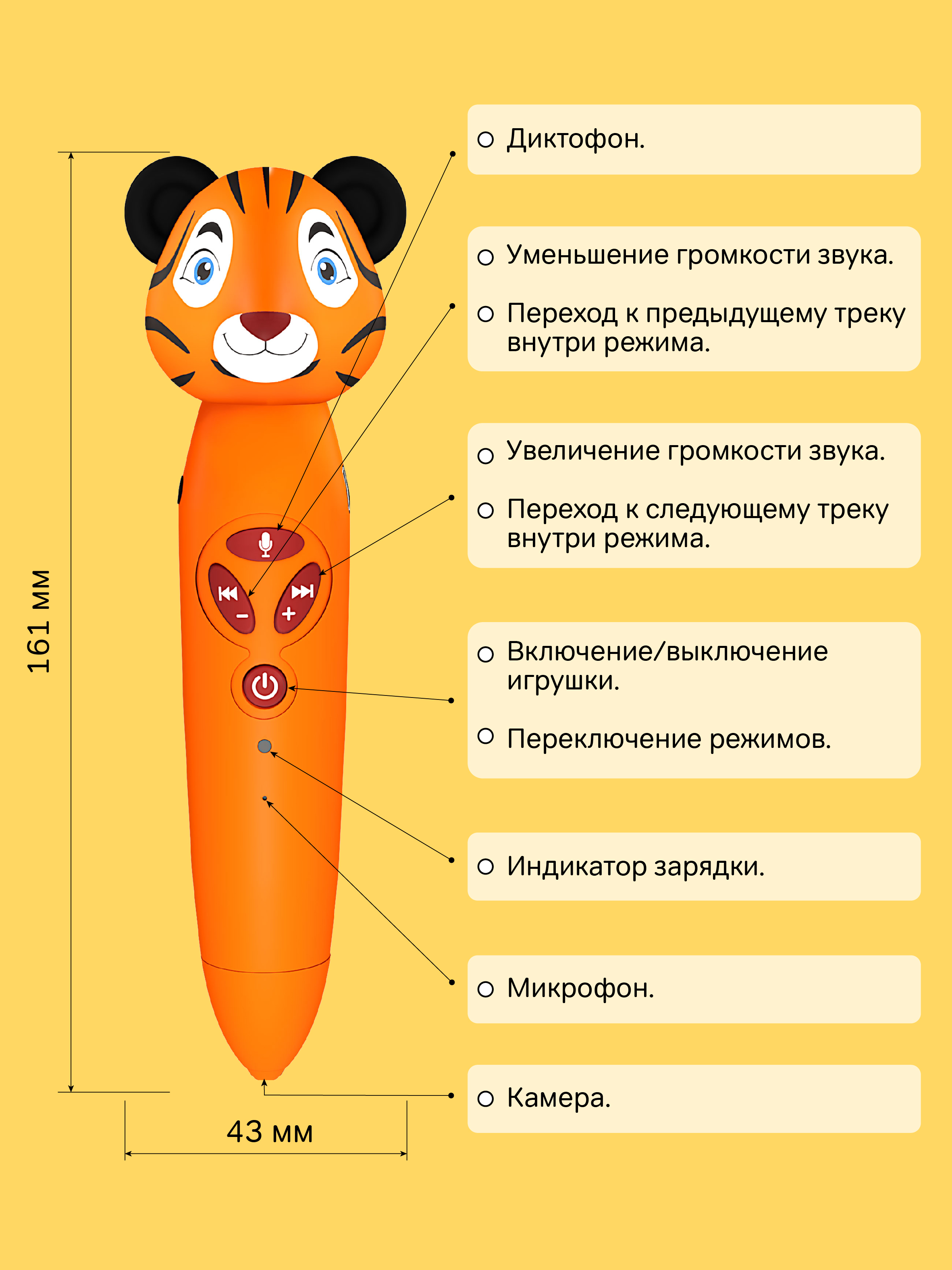 Игрушка-тренажер интерактивная Тигрёнок Рыки для запуска и постановки речи - фото 13