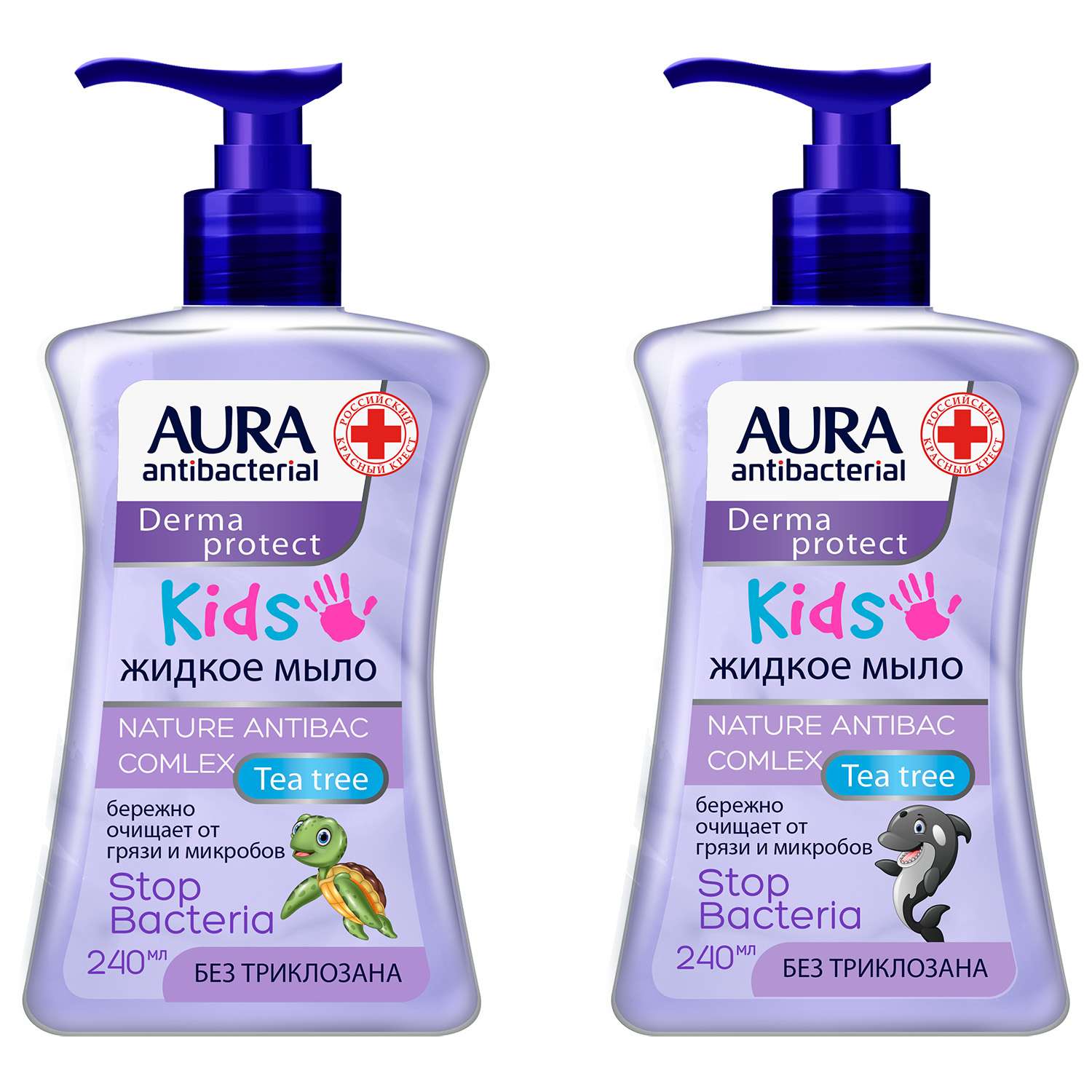 Крем-мыло AURA Antibacterial Kids Derma protect в ассортименте 250мл - фото 1