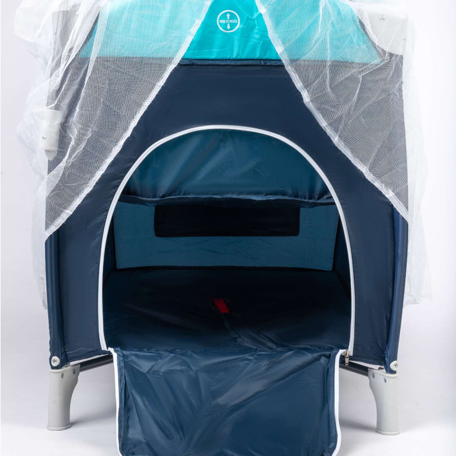 Складной детский манеж-кровать Solmax с мягким матрасом на колесиках синий HW97979 HW97979 - фото 10