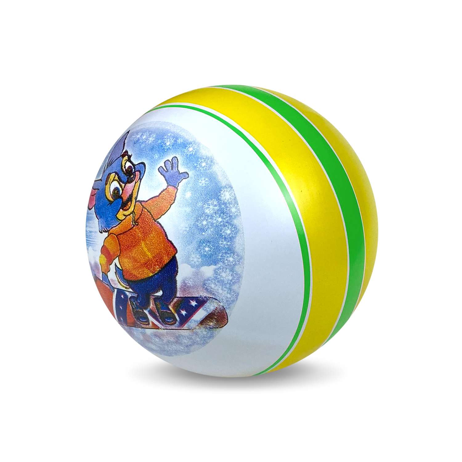 Мяч ЧАПАЕВ Заяц на сноуборде зелёный 15см 44240 - фото 3