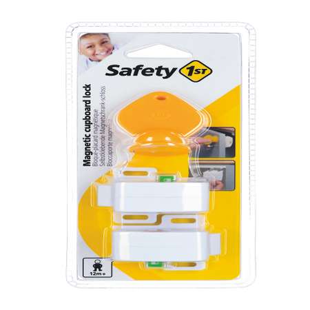 Магнитный замок Safety 1st Открывания распашных дверей шкафа 2 шт Желтый