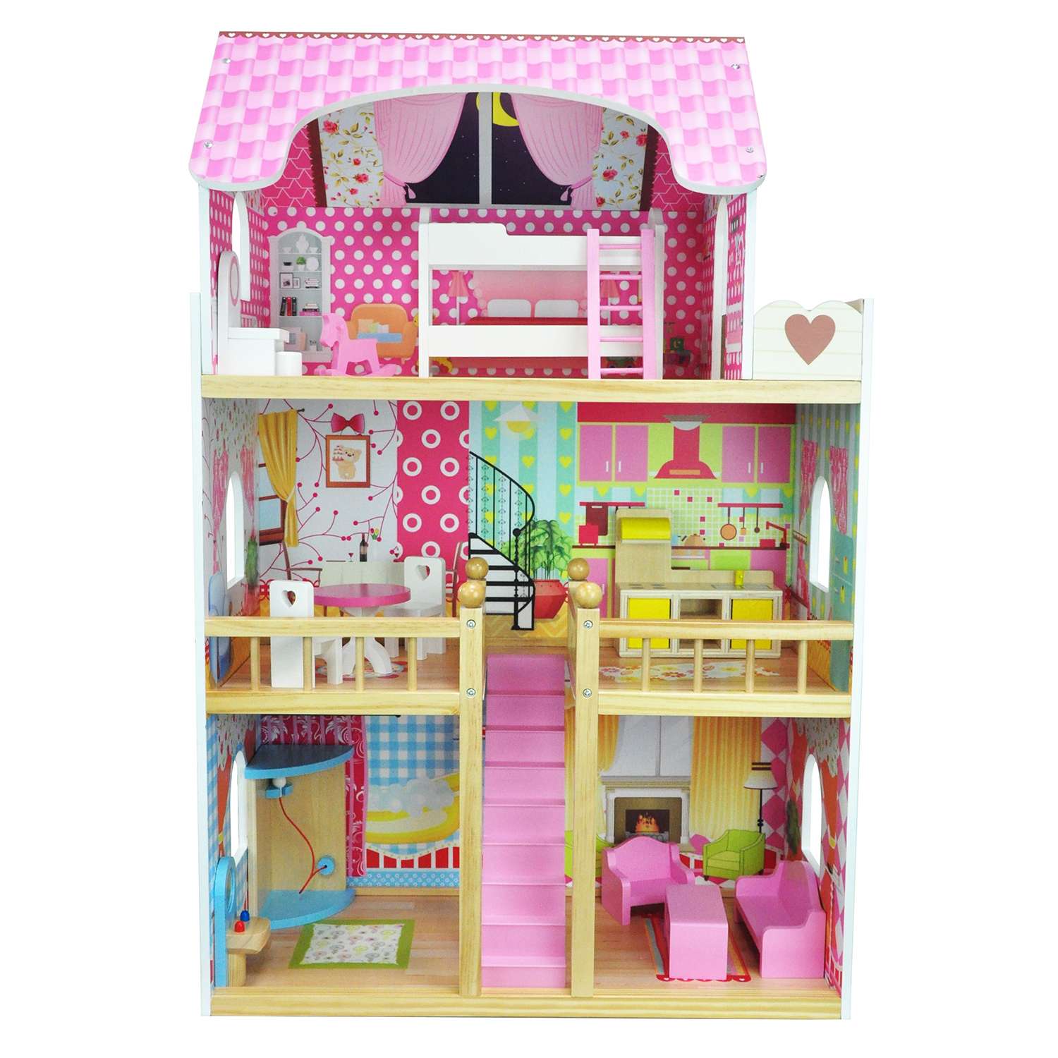 Дом для кукол Ocie с комплектом мебели OC-DH-001 90 см OC-DH-001 - фото 1