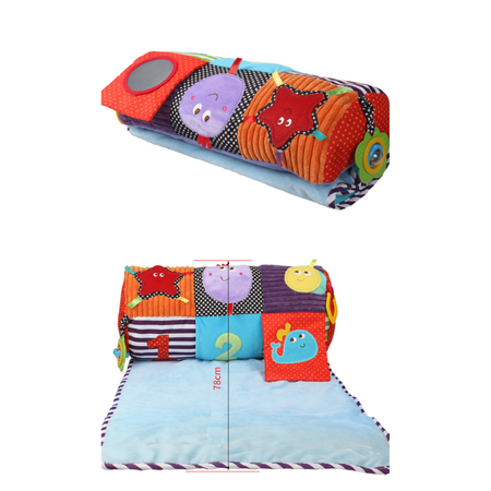 Развивающий коврик подушка SHARKTOYS для ползания с игрушками