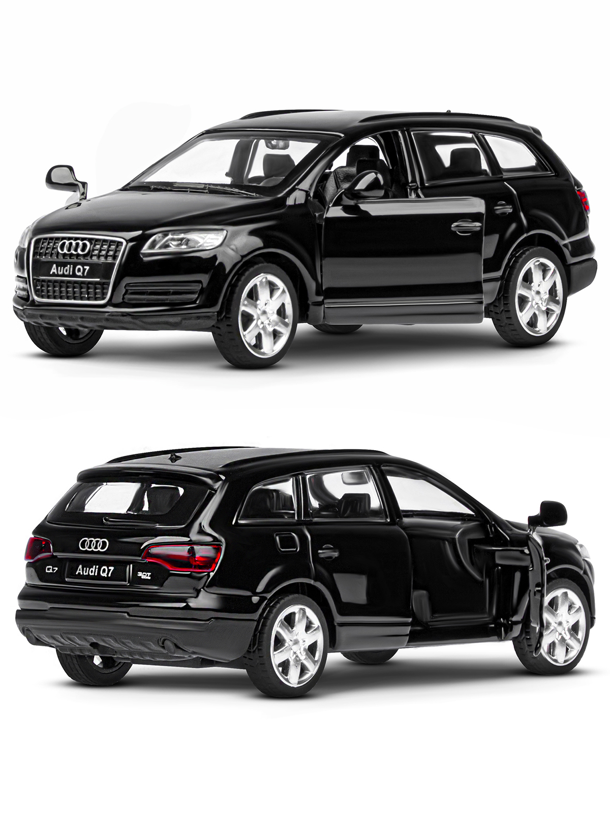 Машинка металлическая АВТОпанорама 1:43 Audi Q7 черный инерционная JB1251250 - фото 6