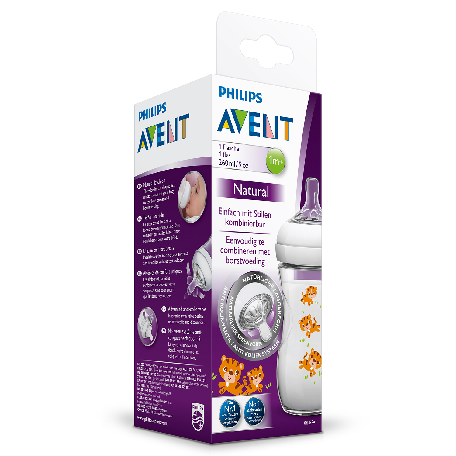 Бутылочка Philips Avent Natural 0 мес+ 260 мл SCF627/20 - фото 4