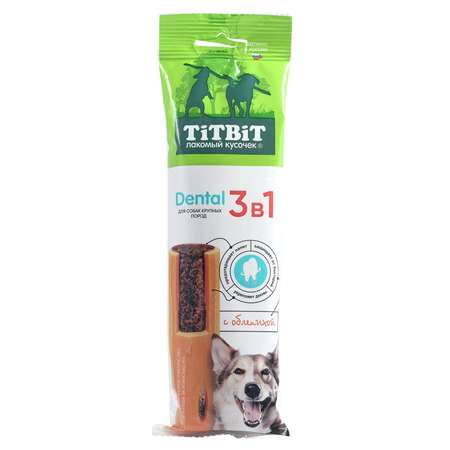 Лакомство для собак Titbit 95г крупных пород Дентал 3в1 с облепихой