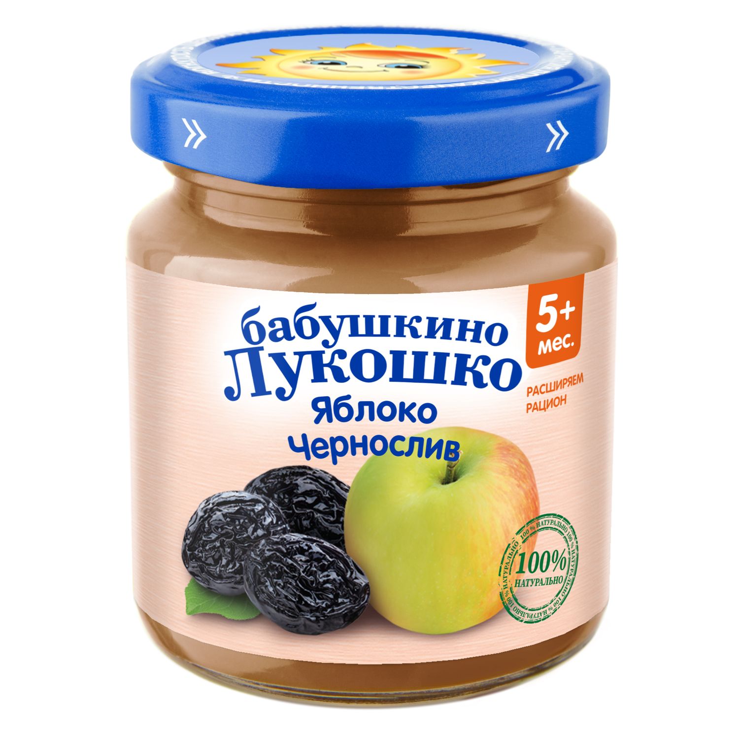 Пюре Бабушкино лукошко яблоко-чернослив для детей с 5 месяцев 100 г - фото 1