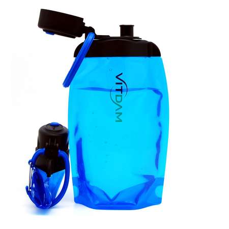 Бутылка для воды складная VITDAM МП синяя 500мл B050BLS