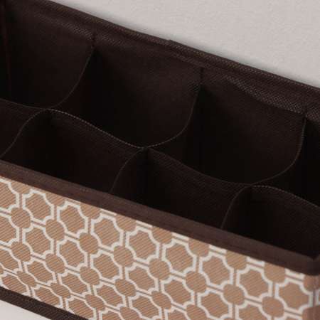 Органайзер Доляна для хранения белья «Браун» 8 отделений 28×14×10 см цвет коричневый