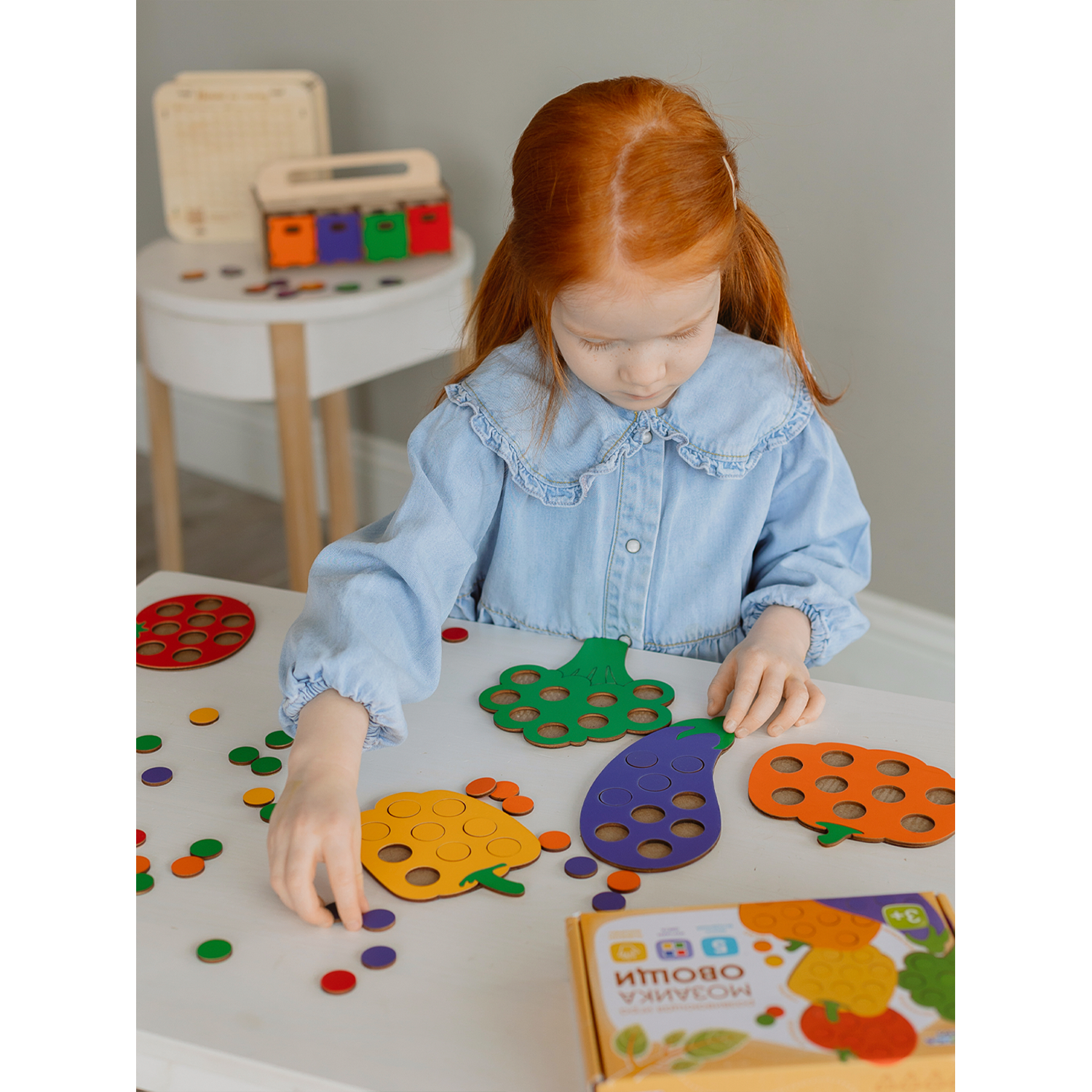 Мозаика сортер Raduga Kids 5в1 Овощи деревянные игрушки для малышей - фото 2
