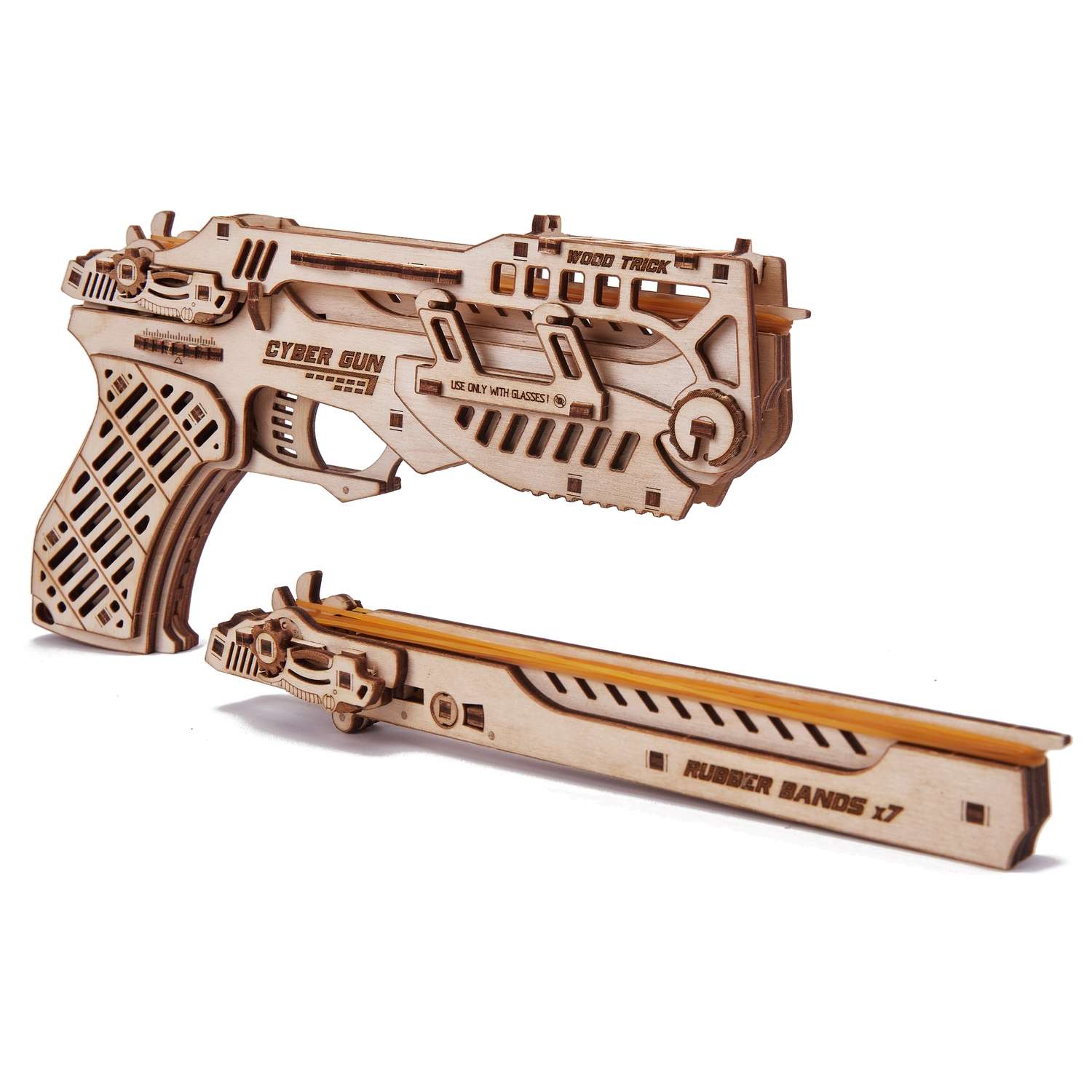 Модель сборная Wood Trick Кибер пистолет с мишенями «Сайбер Ган» 1234-45 - фото 1