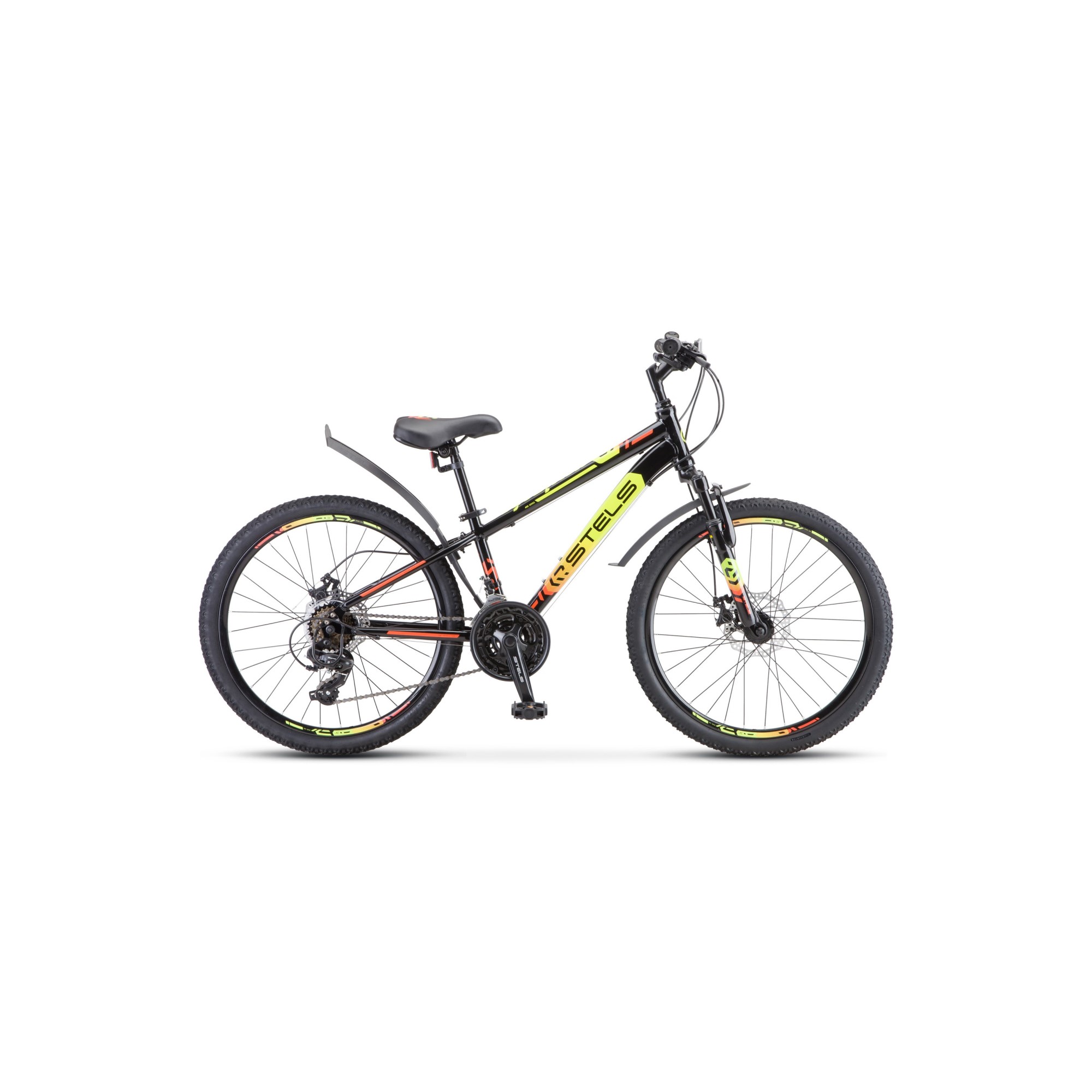 Велосипед STELS Navigator-400 MD 24 F010 12 Чёрный/салатовый/красный - фото 1