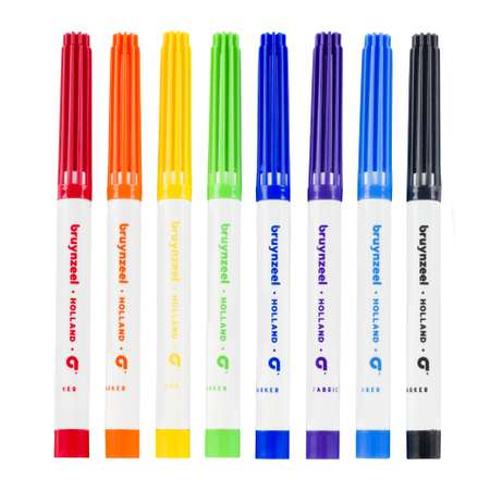 Набор маркеров BRUYNZEEL для росписи по тканям 8 цветов в картонной упаковке
