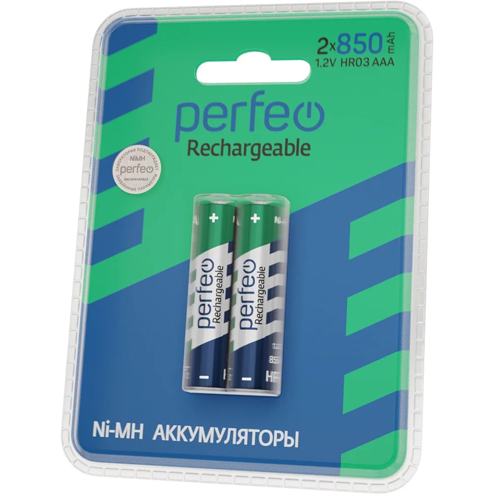 Аккумуляторные батарейки Perfeo AAA850mAh 2 штуки - фото 3