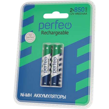 Аккумуляторные батарейки Perfeo AAA850mAh 2 штуки