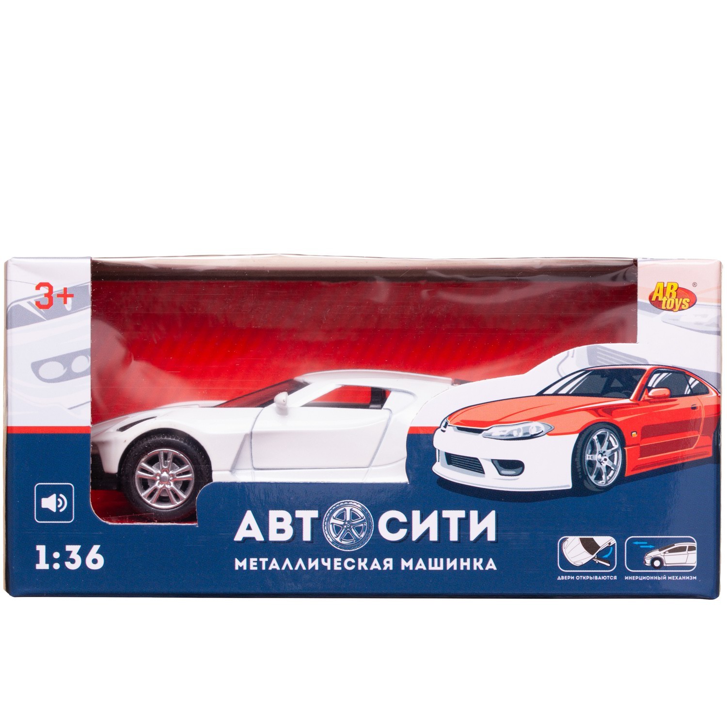 Автомобиль Abtoys АвтоСити 1:36 инерционный белый C-00522/белая - фото 2