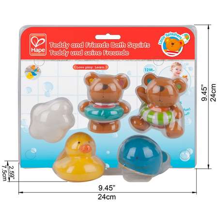Игрушки для купания Hape Тедди и его друзья E0201_HP