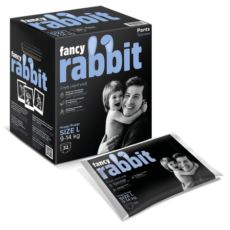 Трусики-подгузники Fancy Rabbit 9-14 кг L 32 шт