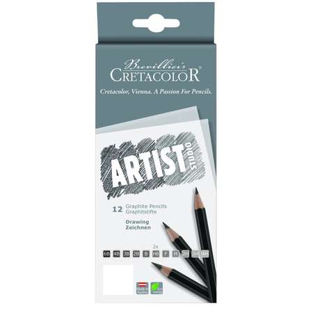 Карандаши графитовые CRETACOLOR Artist Studio 12 штук для графики