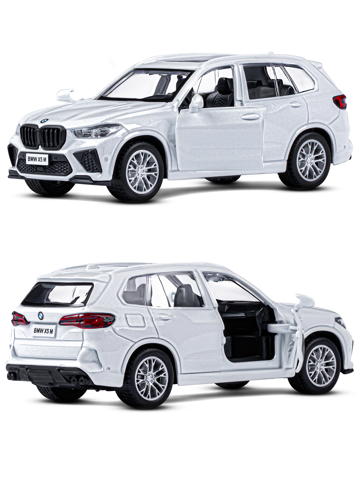 Машинка металлическая АВТОпанорама игрушка детская 1:43 BMW X5M белый инерционная JB1251562 - фото 6