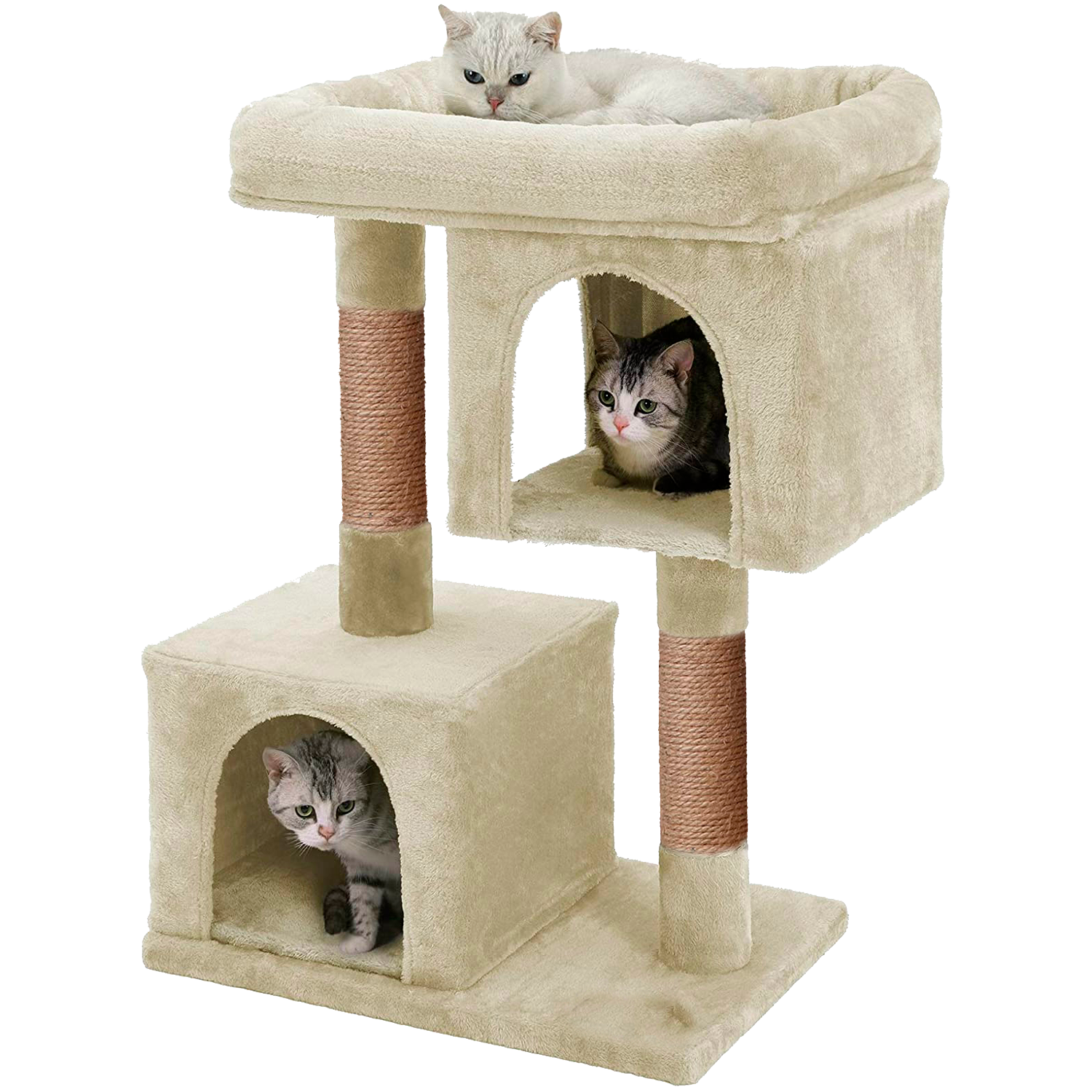 Домик для кошки с когтеточкой Pet БМФ Бежевый - фото 2